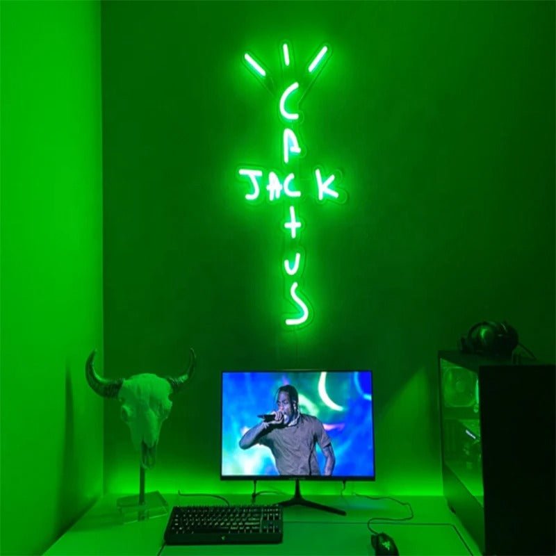 Neon Green Cactus Jack LED sign - Snagrio